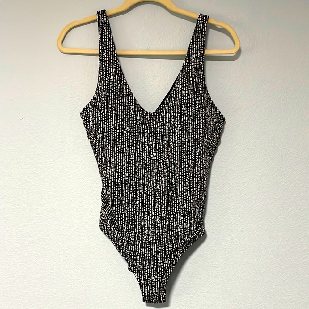 Athleta Black & White One-Piece Swimsuit